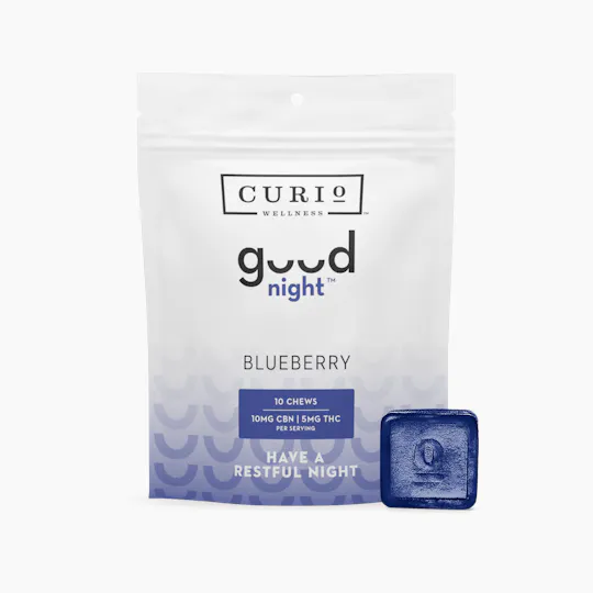 Curio Wellness - Missouri - Good Night | Blueberry 10:5 Chews | 50mg | 10ct | 5mg/ea - 1