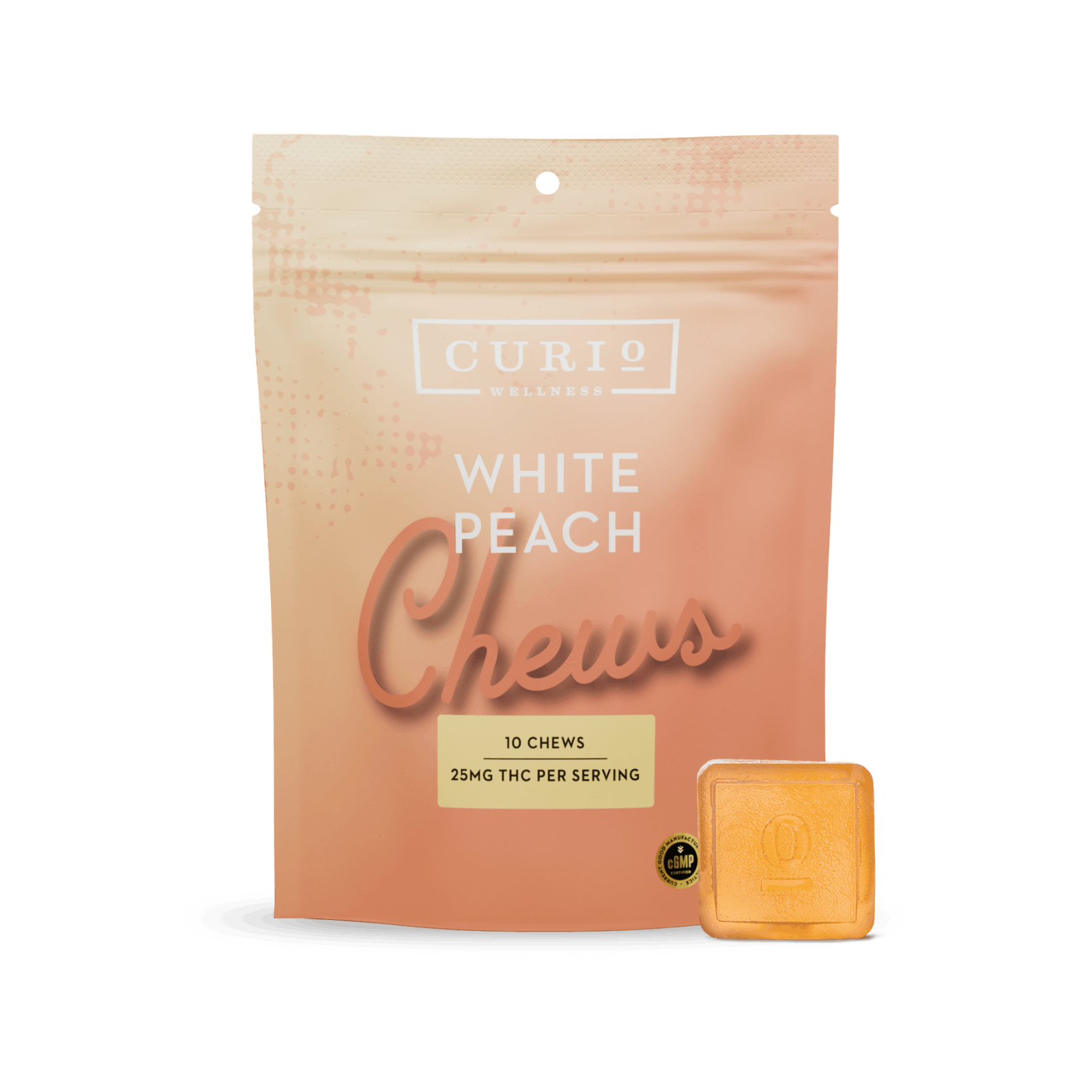 Curio Wellness - Missouri - White Peach Chews | 250mg | 10ct | 25mg/ea - 1