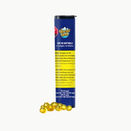 Glacial Gold - CBD 50 Softgels | 10 Pack (500mg CBD) - 1
