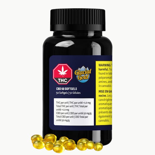 Glacial Gold - CBD 50 Softgels | 50 Pack (2500mg CBD) - 1