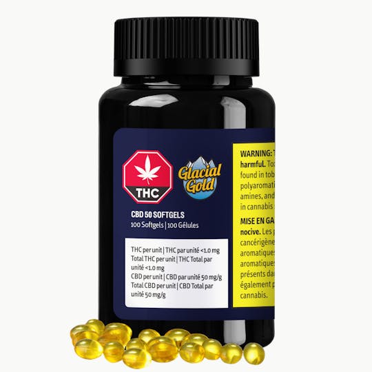 Glacial Gold - CBD 50 Softgels | 100 Pack (5000mg CBD) - 1