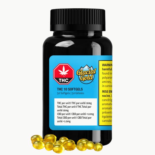 Glacial Gold - THC 10 Softgels | 50 Pack (500mg THC) - 1