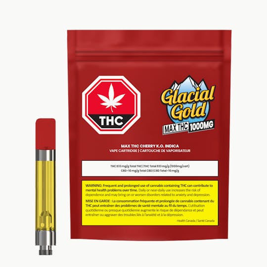 Glacial Gold - MAX THC Cherry K.O. Indica Vape | 1.2G - 1