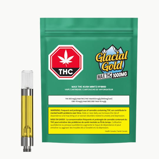 Glacial Gold - MAX THC Kush Mintz Hybrid Vape | 1.2G - 1