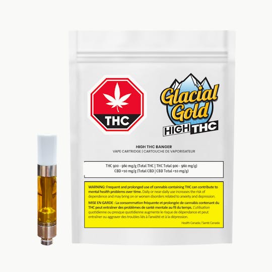 Glacial Gold - HIGH THC Banger Vape (Unflavoured) | 1G - 1