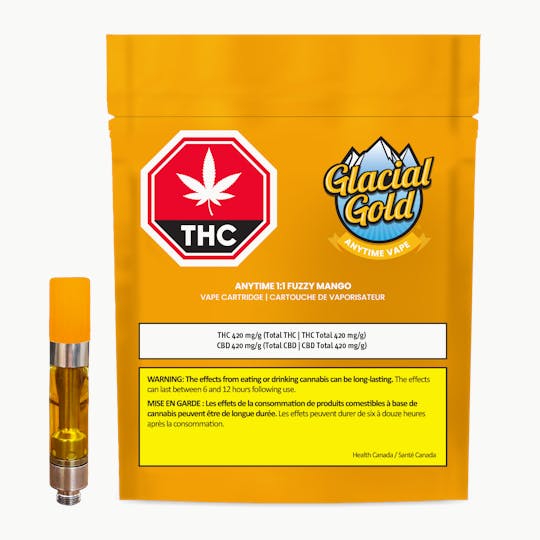 Glacial Gold - Anytime 1:1 Fuzzy Mango Vape | 1G - 1