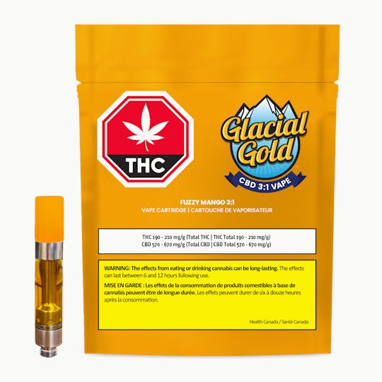 Glacial Gold - CBD 3:1 Fuzzy Mango Vape | 1G - 1