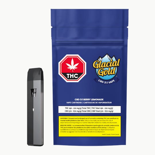 Glacial Gold - CBD 3:1 Berry Lemonade All-In-One Vape | 2G - 1