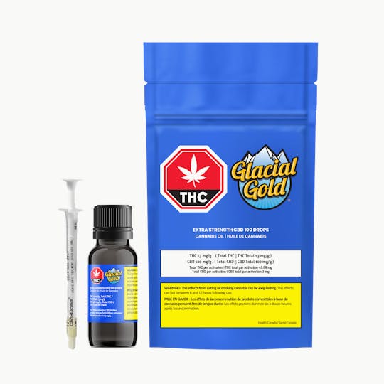 Glacial Gold - Extra Strength CBD 100 Drops | 30ml (2850mg CBD) - 1