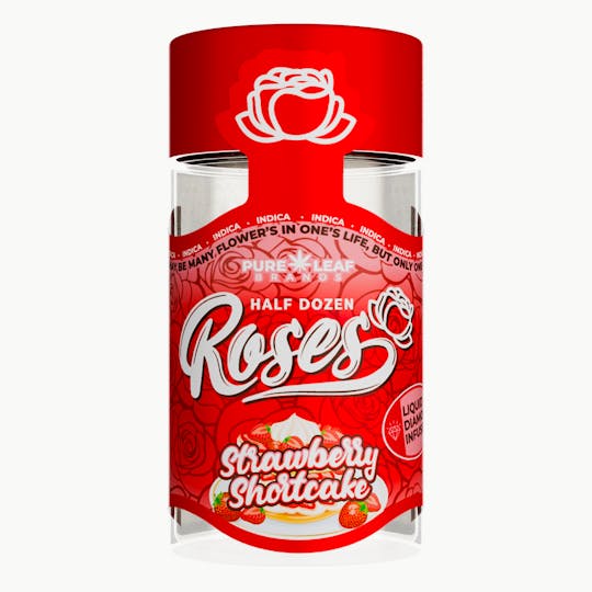 Roses - STRAWBERRY SHORTCAKE Roses 6pk Indica | Liquid Diamond Infused|3.6G(.6g ea) - 1