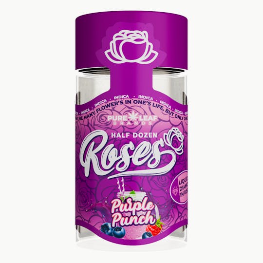 Roses - PURPLE PUNCH Roses 6 Pack Indica | Liquid Diamond Infused | 3.6G (.6g ea) - 1