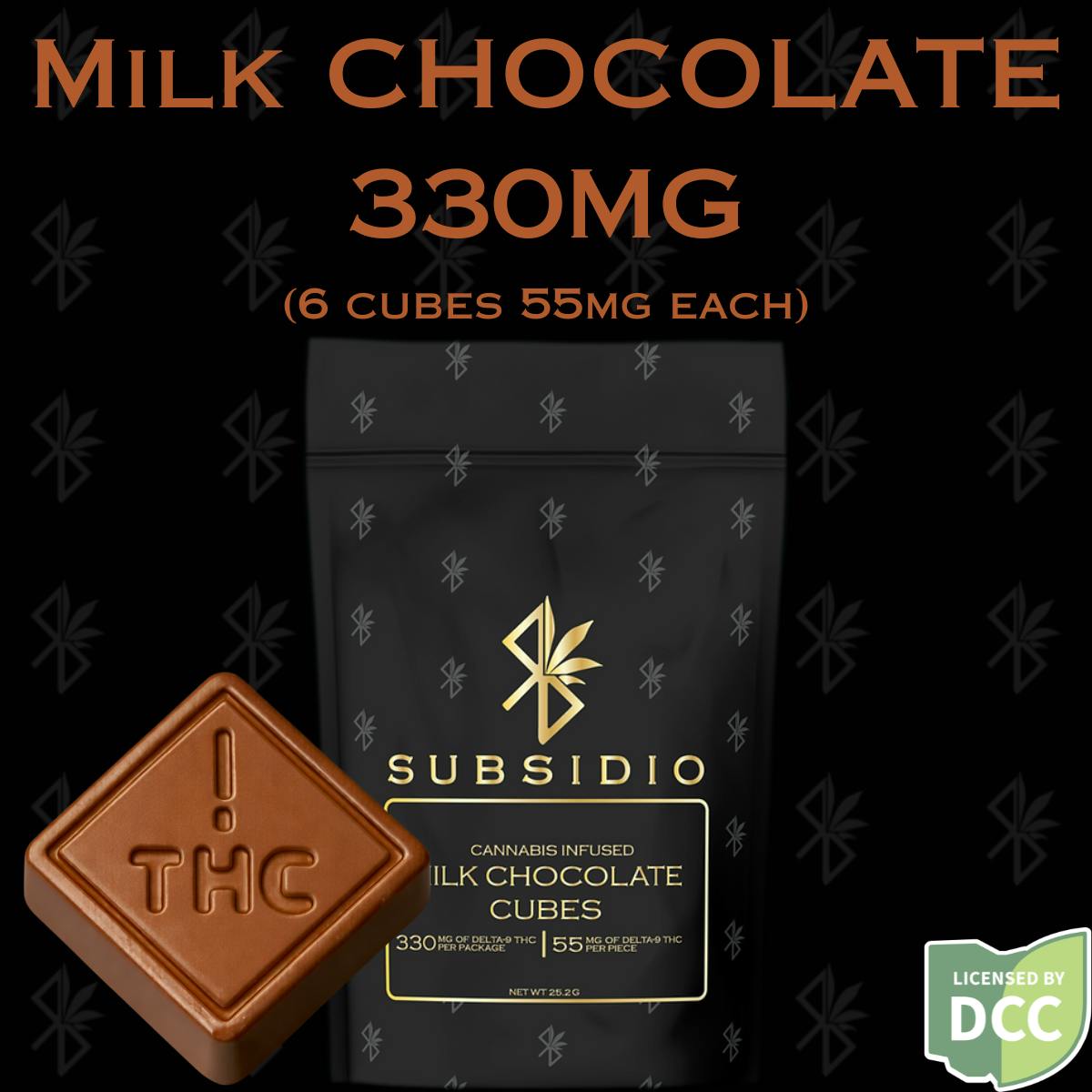 Subsidio - Infused High Dose Milk Chocolates | 330mg | 6pk - 1