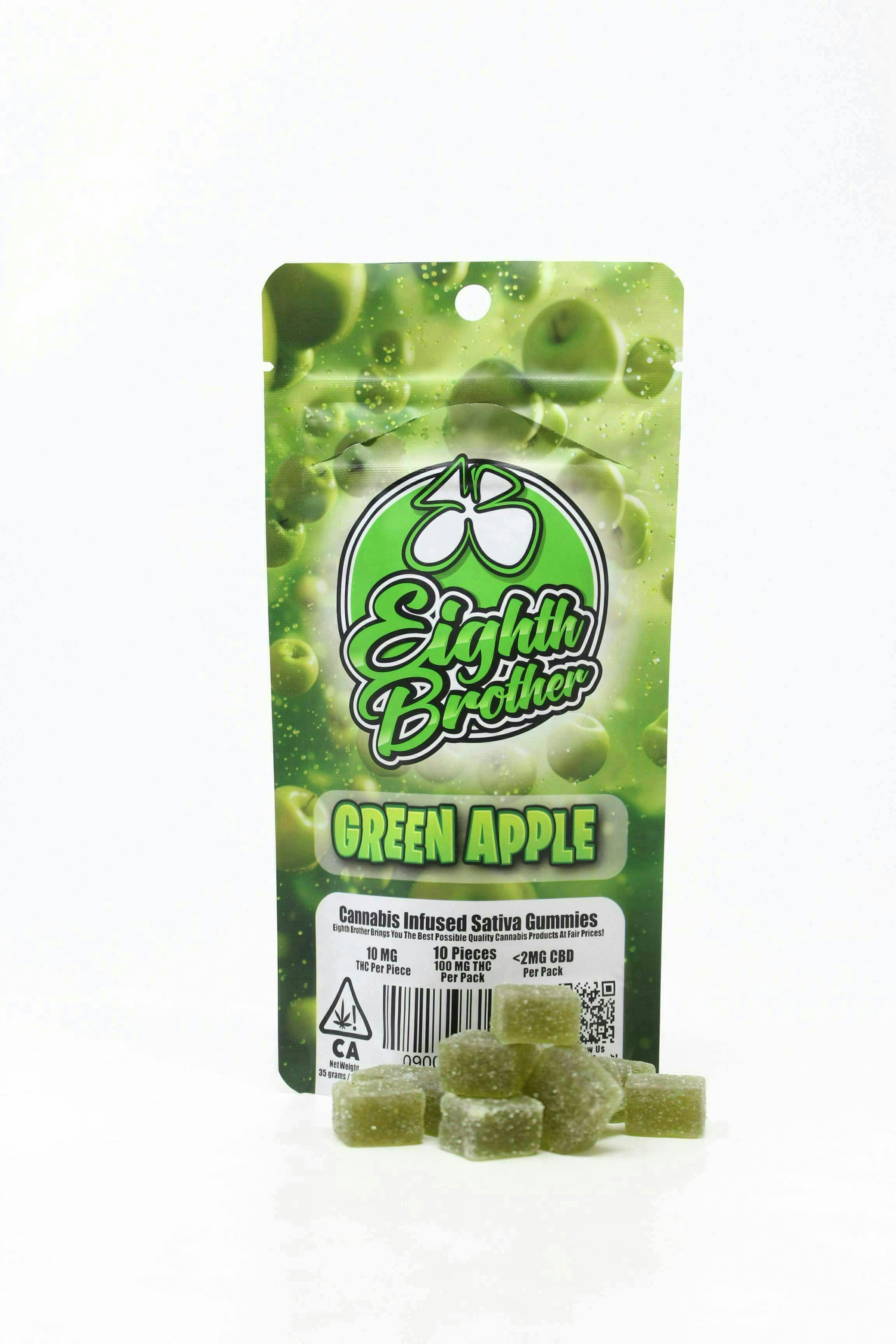 Eighth Brother | Green Apple | Gummies | 100mg | 10ct - Eighth Brother