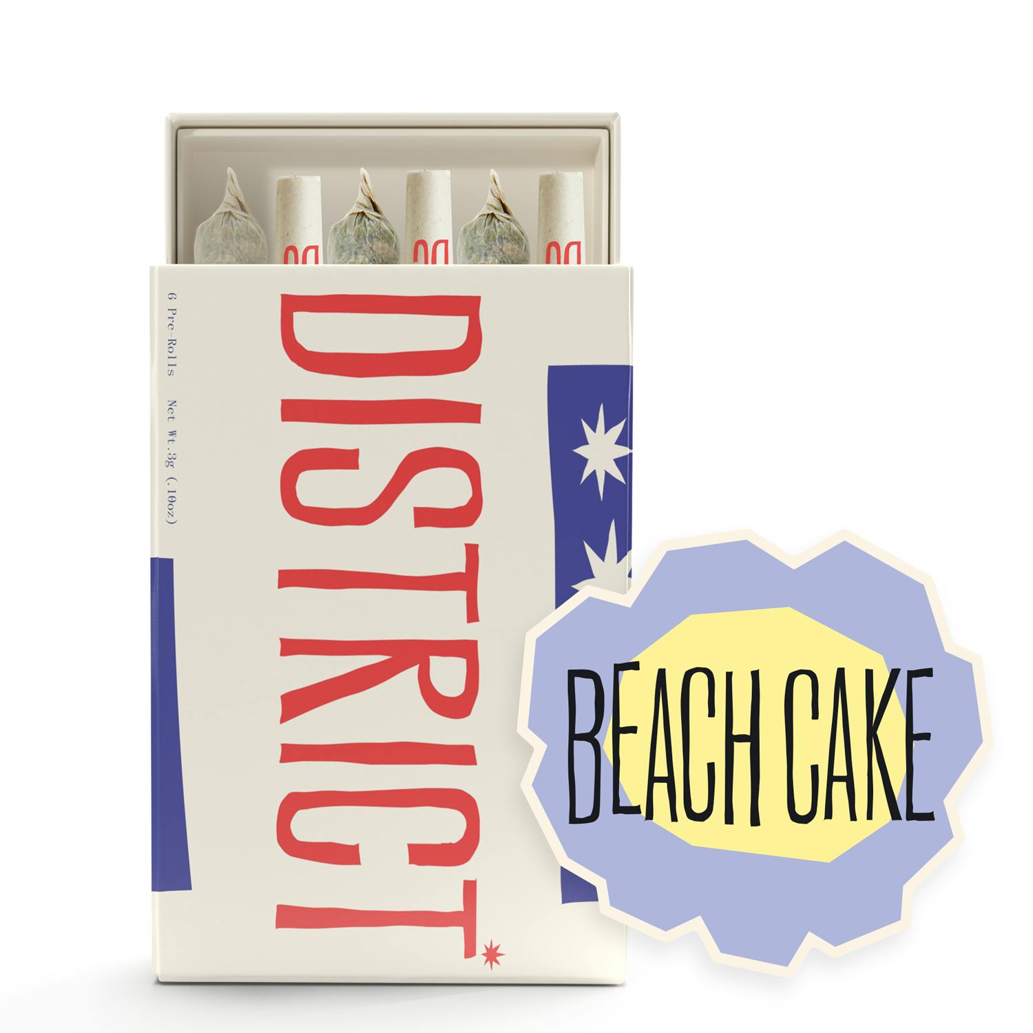 District Cannabis - Beach Cake Pre-Roll Pack 6ct - 1