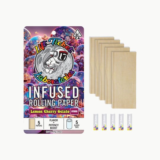 Lift Tickets - Lemon Cherry Gelato Infused Rolling Paper - 5 pack - 1