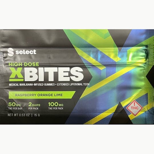 Select - Raspberry Orange Lime X Bites High Dose 2pk (100mg) - 1