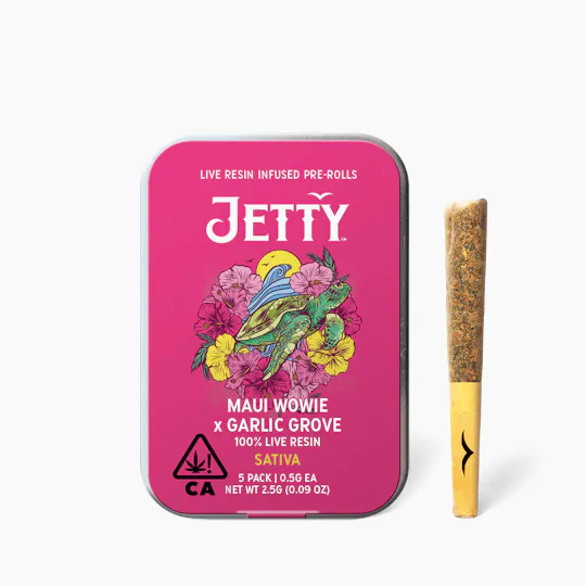 Jetty Extracts - Maui Wowie x Garlic Grove | Live Resin Infused Minis | 0.5g each | 5pk - 1