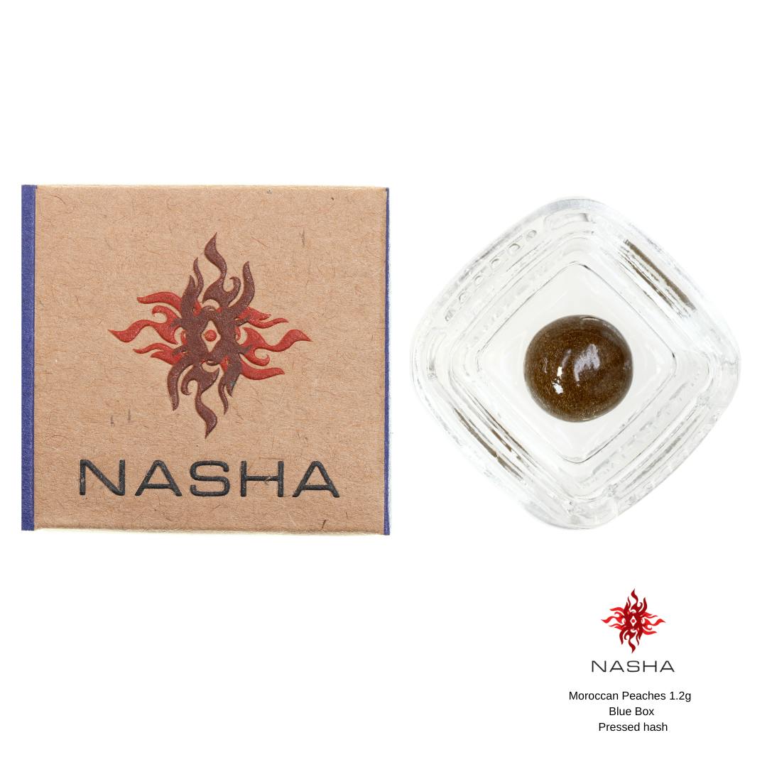 NASHA - Moroccan Peaches 1.2g Blue Pressed Hash (Clear Water Farms) - 1
