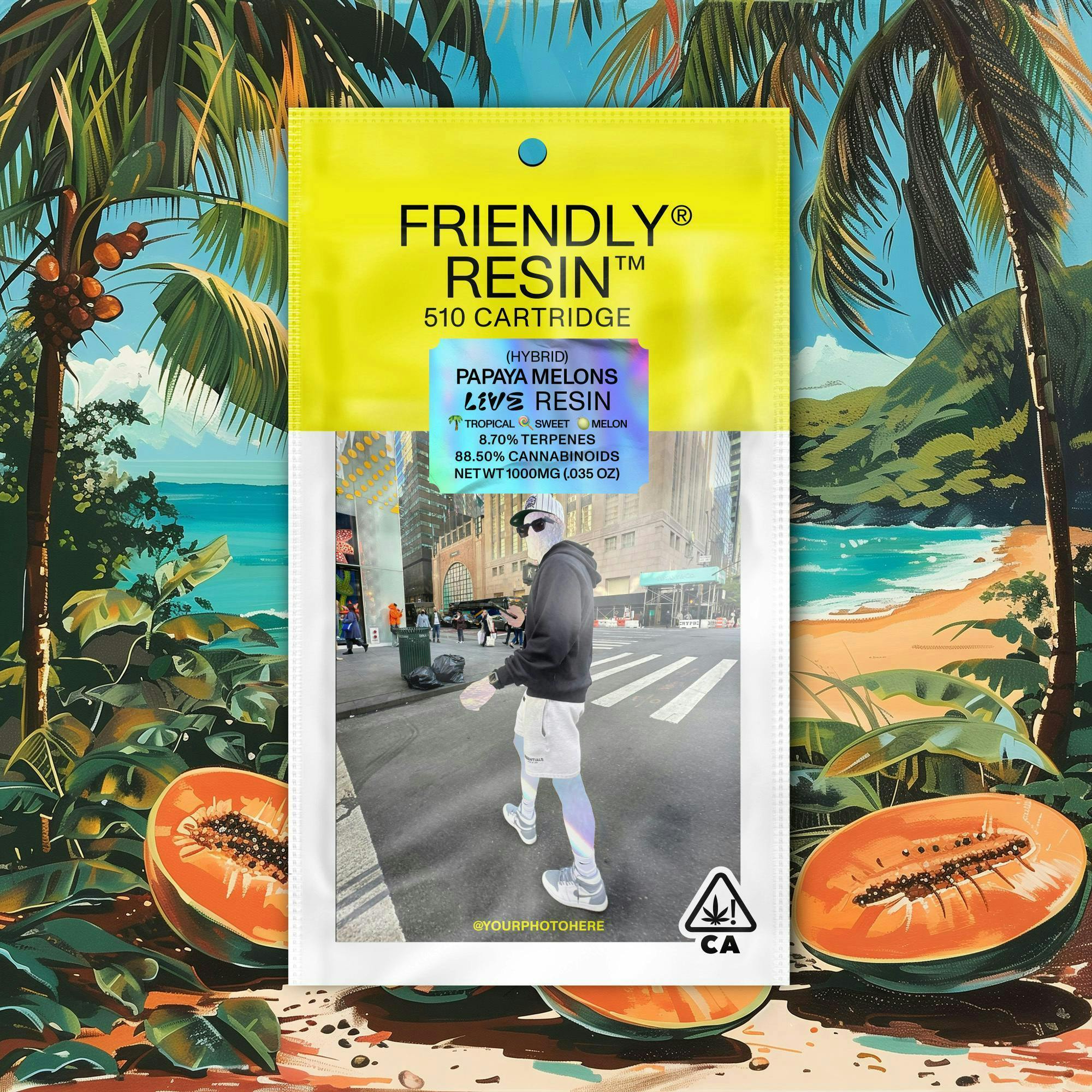 Friendly Brand - Friendly Brand | Papaya Melons | Live Resin Cartridge | 1g - 1