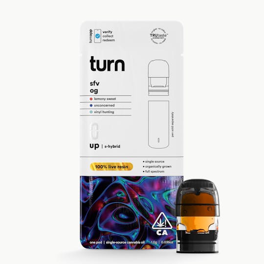 turn - 1.0g pod | sfv og | 100% live resin | up | - 1