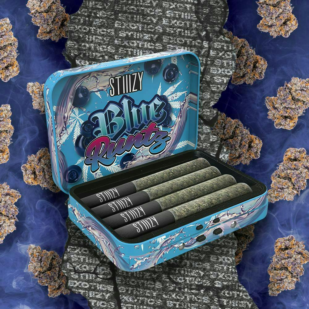 STIIIZY - - BLUE RUNTZ - 3.5G Exotics Preroll 4 Pack - 1