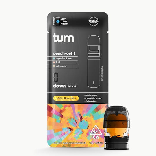 turn - 1.0g pod | punch-out!! | 100% live resin | down | - 1