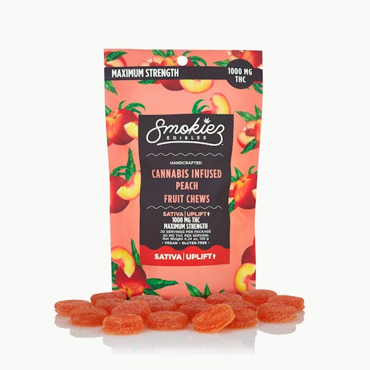 Smokiez Edibles - Peach Sativa - Maximum Strength - 1000mg THC Fruit Chews - 1