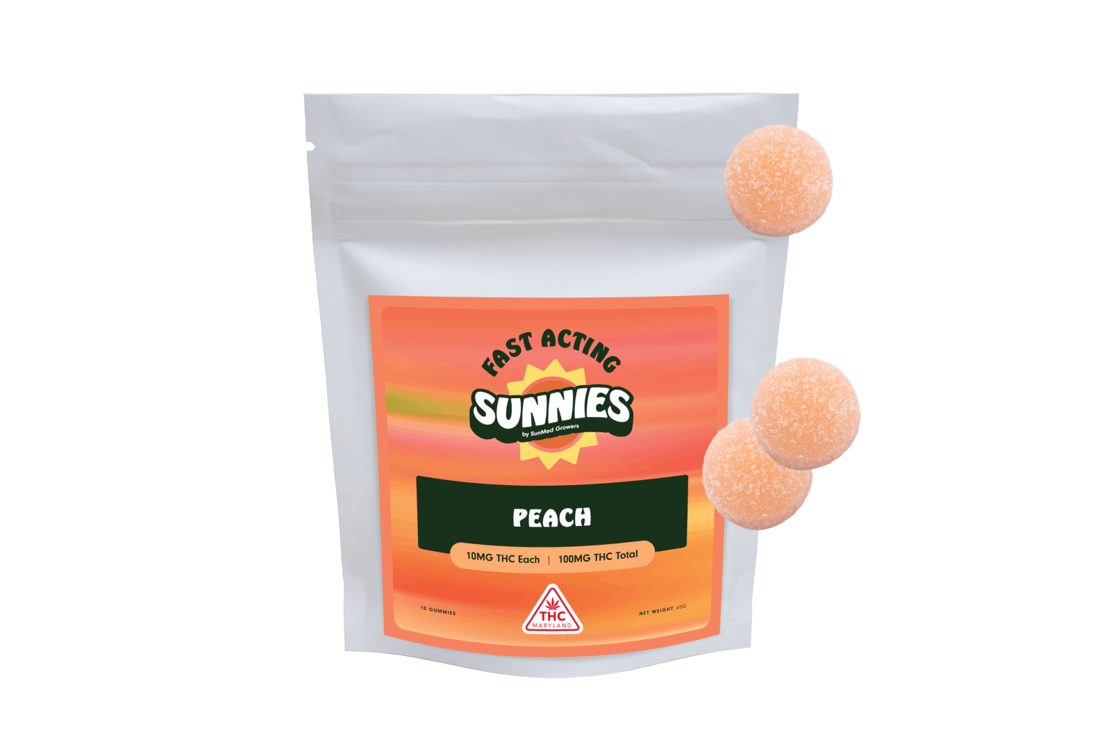 SunMed Growers - Peach Nano Gummies 100mg - 1