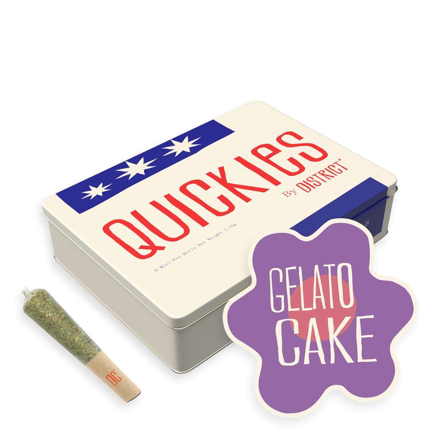 District Cannabis - Gelato Cake | Quickies | 0.35g mini-joint 5ct - 1