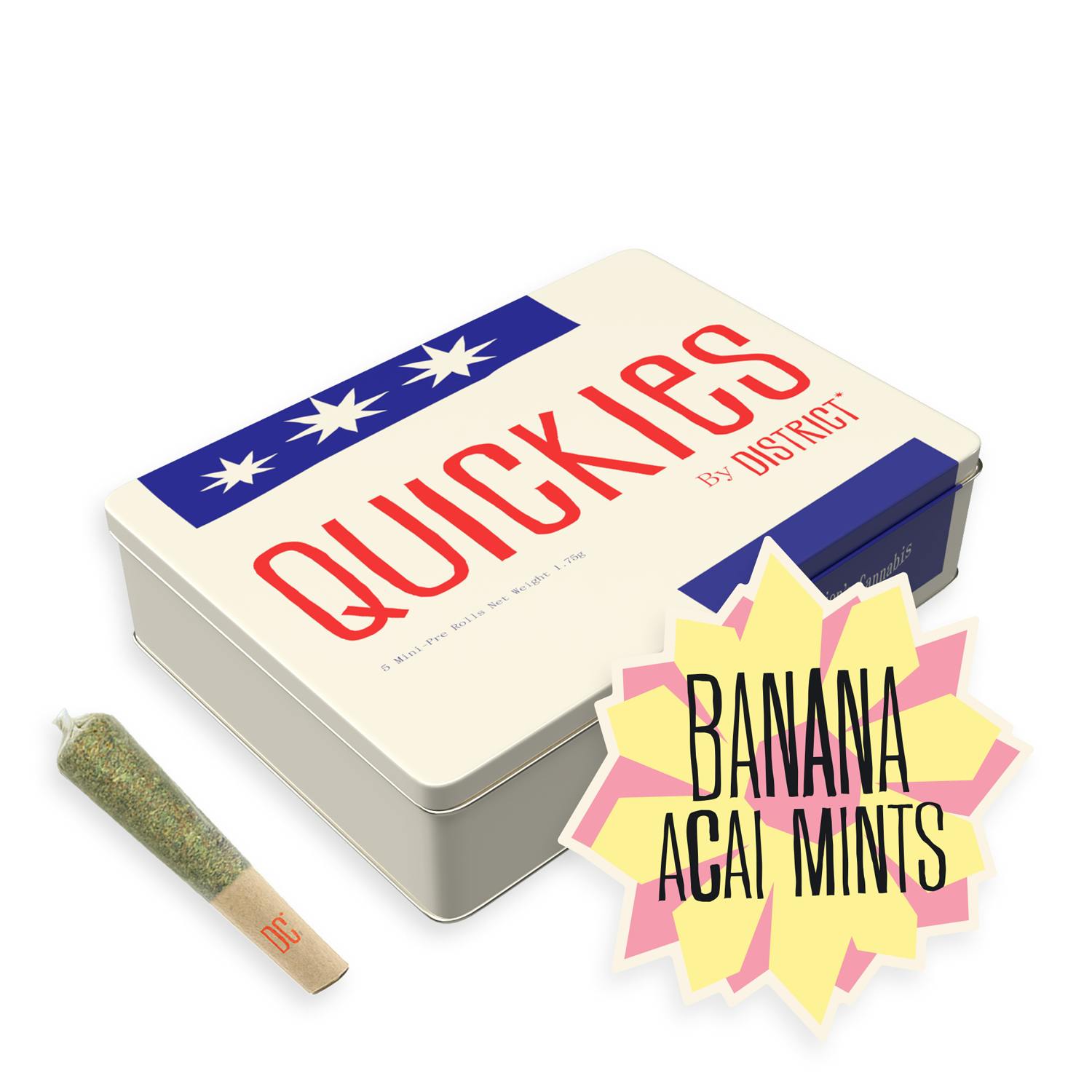 District Cannabis - Banana Acai Mints | Quickies | 0.35g mini joints 5pk - 1