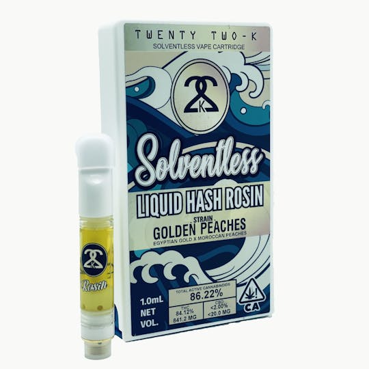 Twenty Two K / 22k - 22K - Golden Peaches - Liquid Hash Rosin - 1.0ml Cartridge - 1