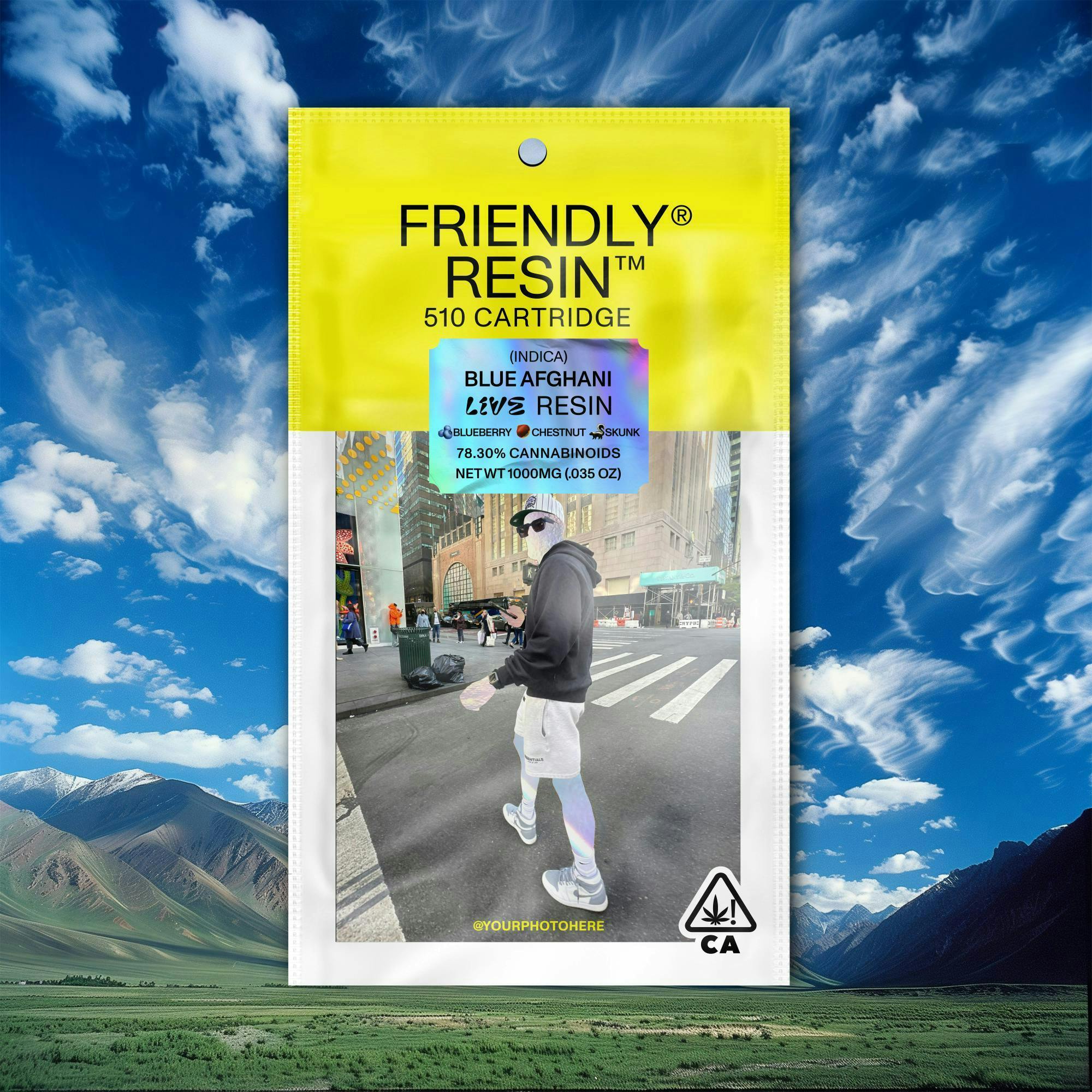 Friendly Brand - Friendly Brand | Blue Afghani | Live Resin Cartridge | 1g - 1