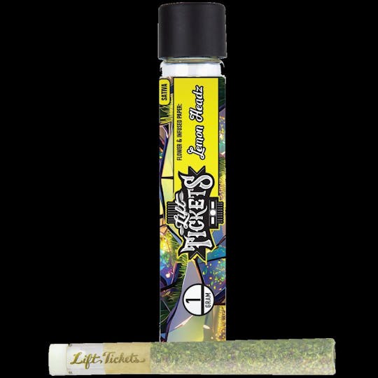 Lift Tickets - Infused Glass Tip Pre-Roll: Lemon Headz 1g Joint - 1
