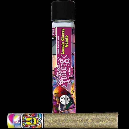 Lift Tickets - Infused Glass Tip Pre-Roll: Lemon Cherry Gelato 1.5g Joint - 1