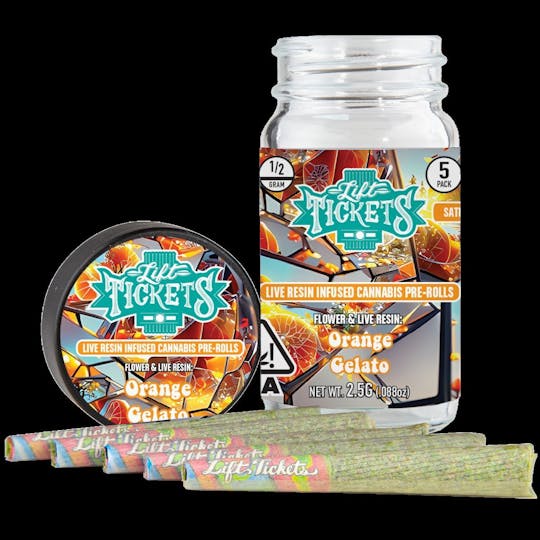 Lift Tickets - Orange Gelato - Infused Pre-Roll 5-Pack - 1