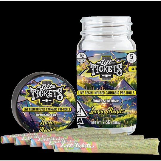 Lift Tickets - Lemon Headz - Infused Pre-Roll 5-Pack - 1