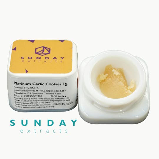 Sunday Extracts - 1g Concentrate Platinum Garlic Cookies - 1
