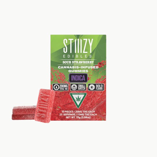 STIIIZY - - SOUR STRAWBERRY - Gummies 200mg THC Edibles - 1