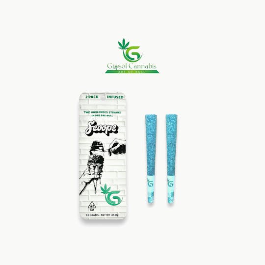 Gipsol Cannabis - SCOOPS - Zebra Cake & Bubba Kush - 2 Pack Infused Pre-rolls 1.5 g (tw) - 1