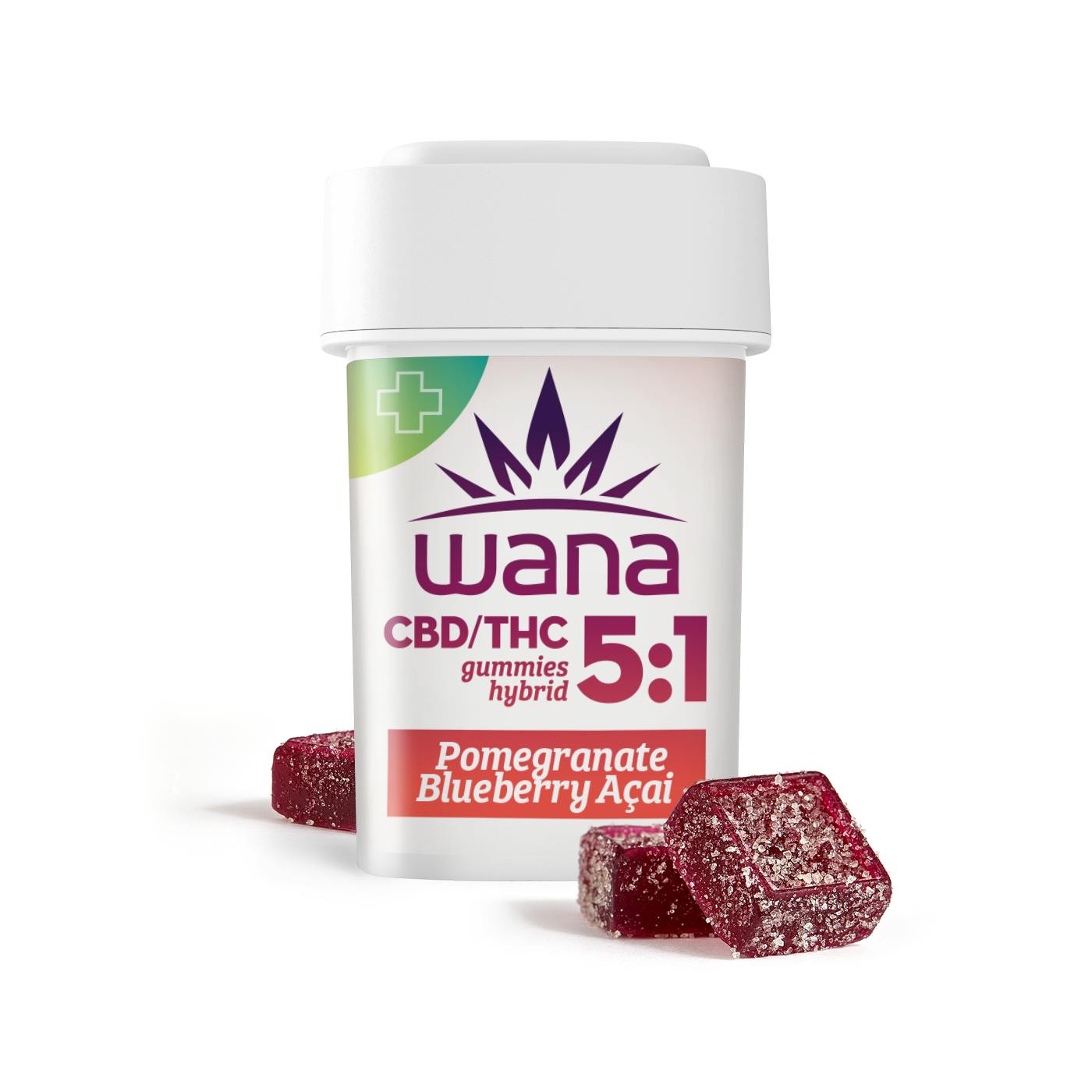 Wana Edibles - Pomegranate Blueberry Acai 5:1 (Medical High-Dose)[20 pack] - 1