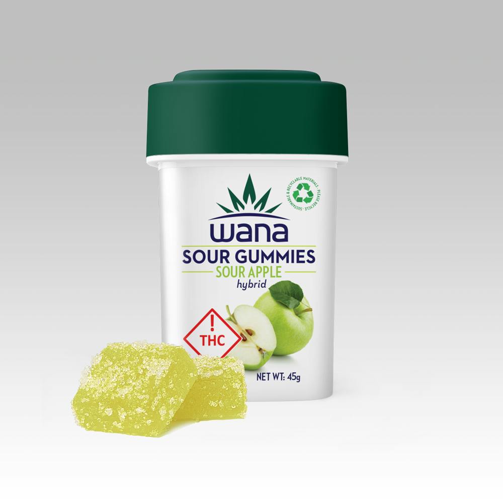 Wana Edibles - Sour Apple - Hybrid (Medical High-Dose)[10 pack] - 1