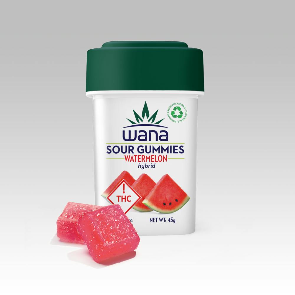 Wana Edibles - Watermelon - Hybrid (Medical High-Dose)[10 pack] - 1