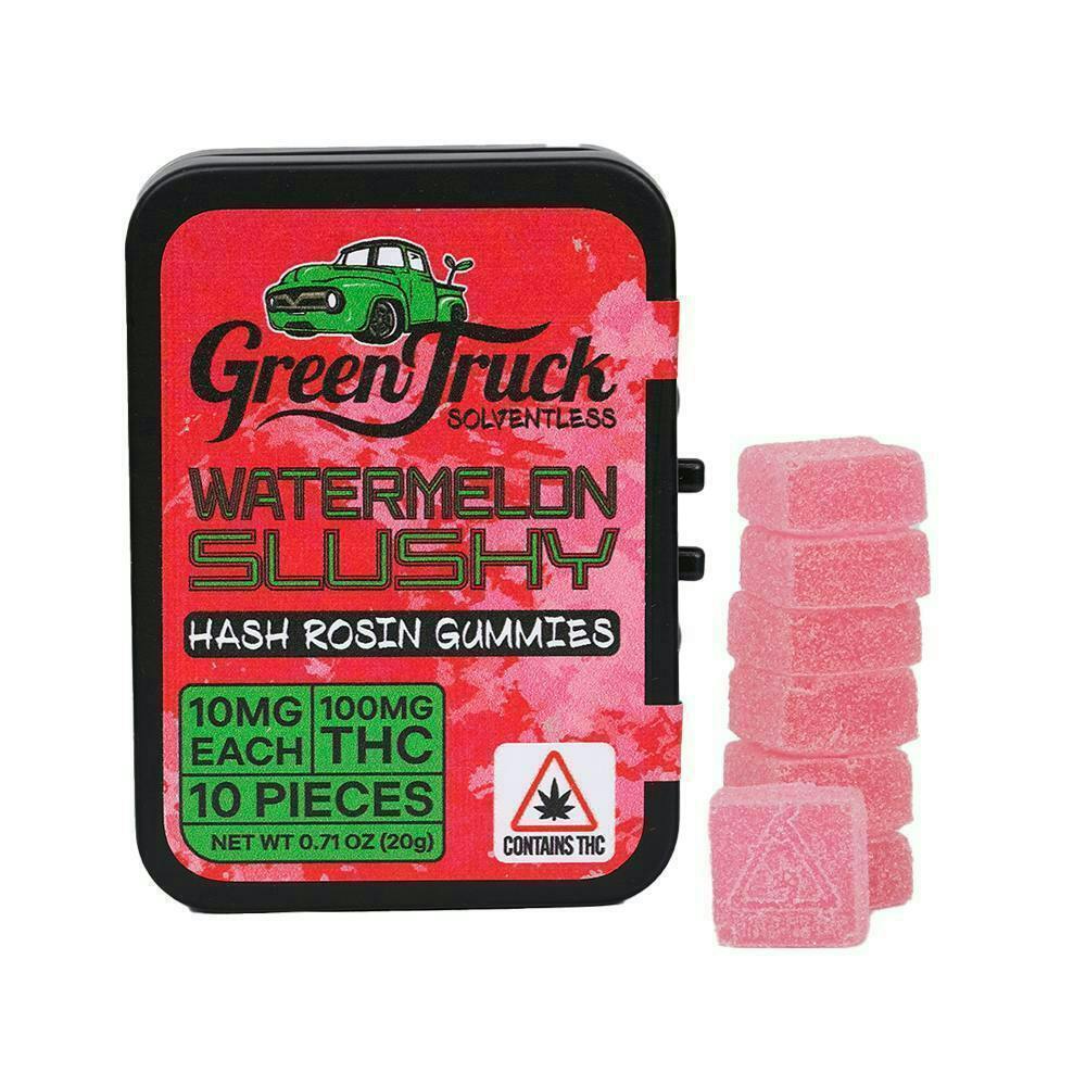Green Truck - Hash Rosin Gummies Watermelon Slushy 100mg THC/10mg AU - 1