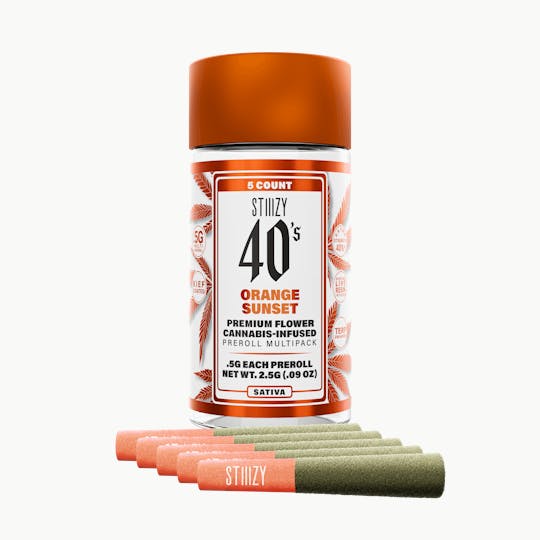 STIIIZY - - ORANGE SUNSET - .5G 40's Infused Preroll 5 Pack - 1