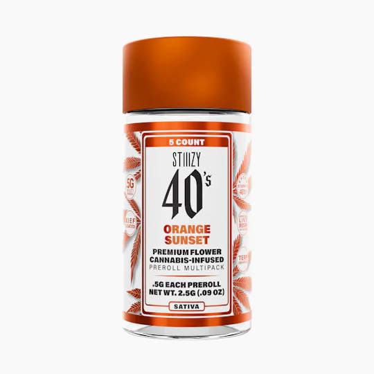 STIIIZY - - ORANGE SUNSET - .5G 40's Infused Preroll 5 Pack - 1