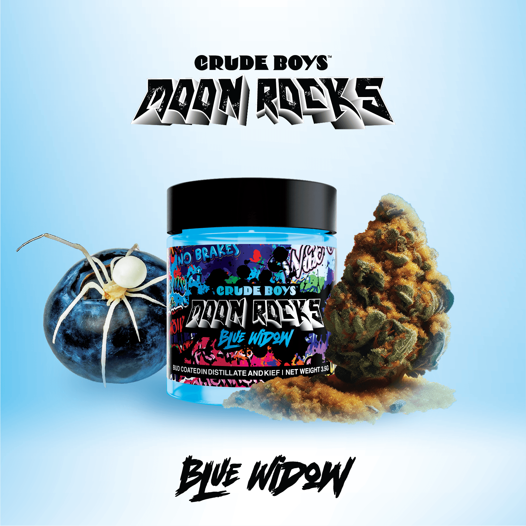 Crude Boys Concentrates - Crude Boys Concentrates | Blue Widow Moon Rocks | Infused Flower | 3.5g - 1