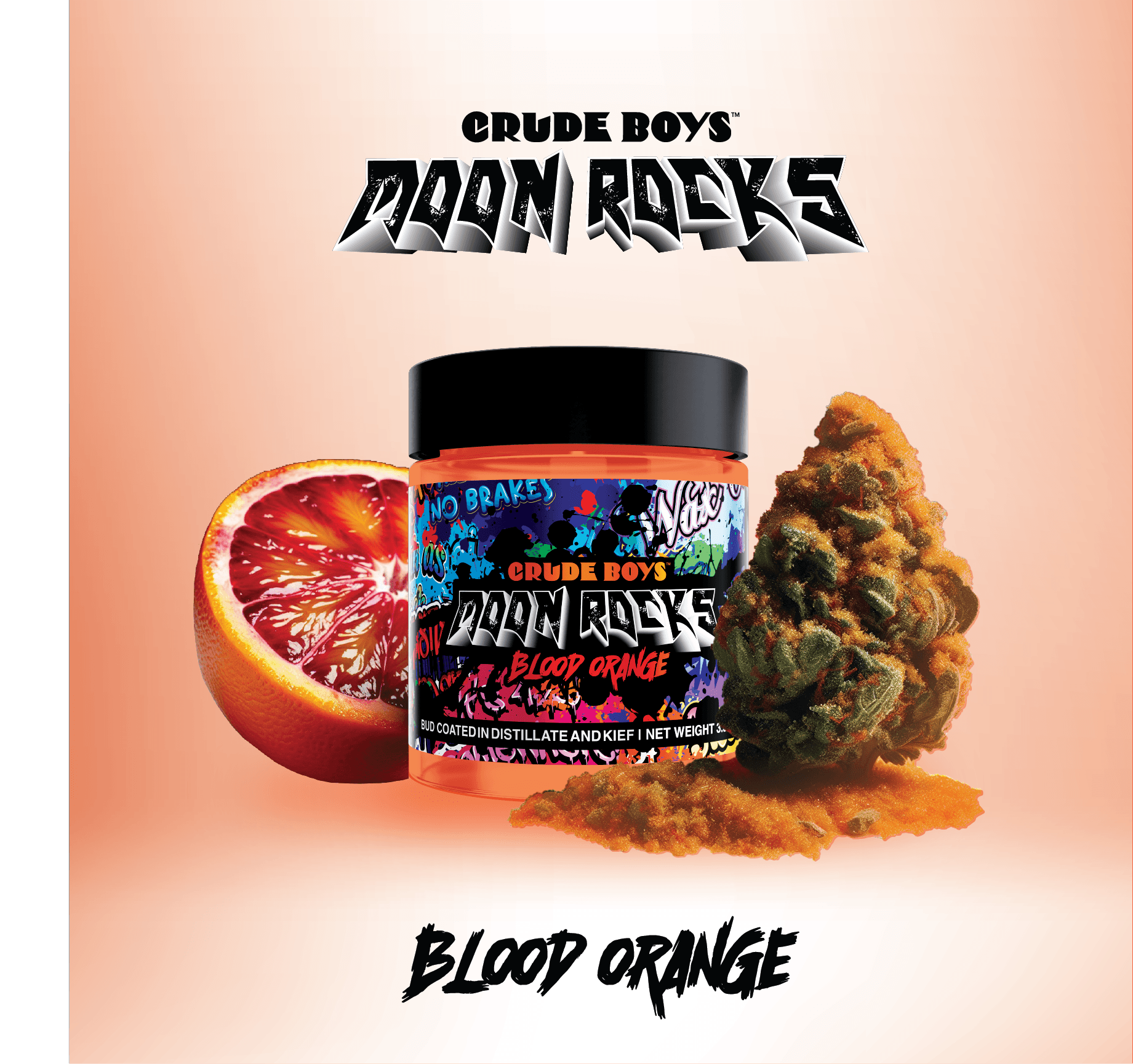 Crude Boys Concentrates - Crude Boys Concentrates | Blood Orange Moon Rocks | Infused Flower | 3.5g - 1