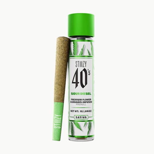 STIIIZY - - SOUR DIESEL - 1G 40's Infused Preroll - 1