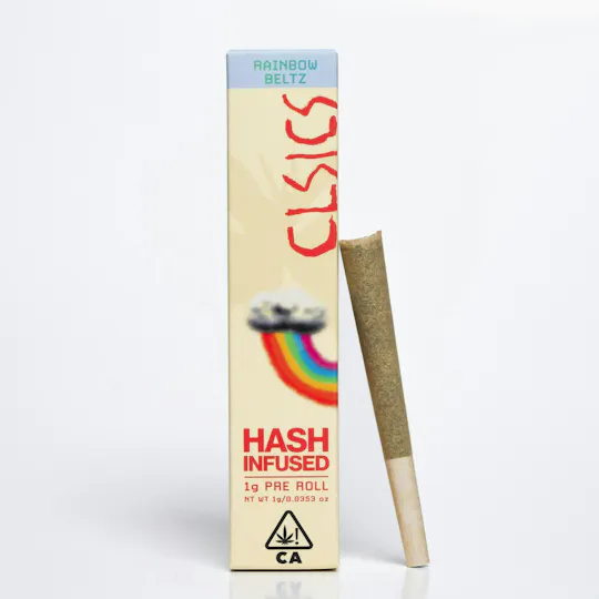CLSICS Rosin & Rosin Infused Pre Rolls - CLSICS - Rainbow Beltz - Hash Infused Joint - 1g - 1