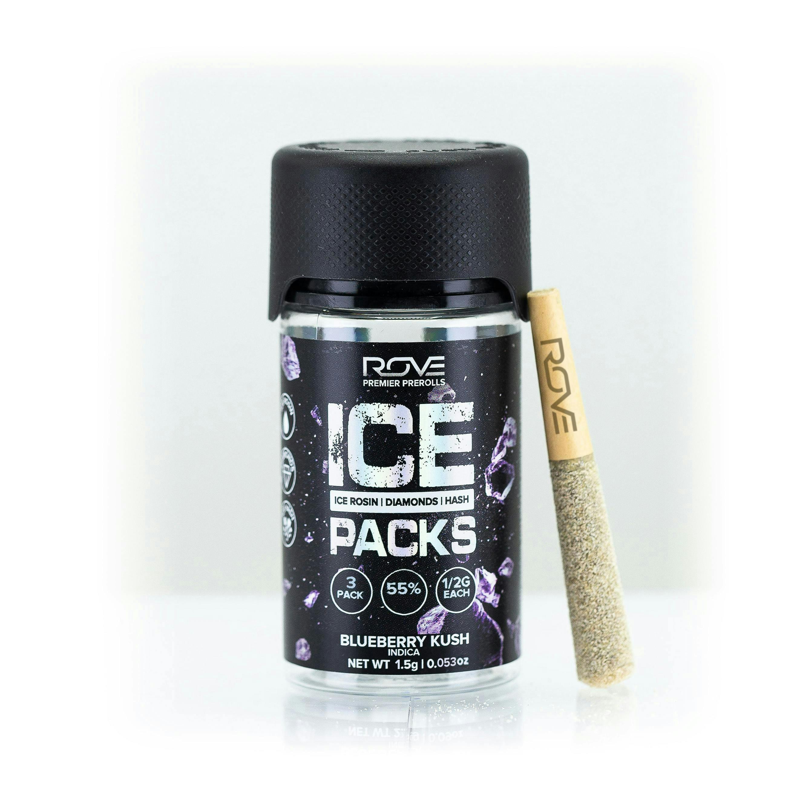 ROVE - Blueberry Kush | Infused Ice Packs (Rosin, Hash, and Diamonds) | 3x 0.5g - 1